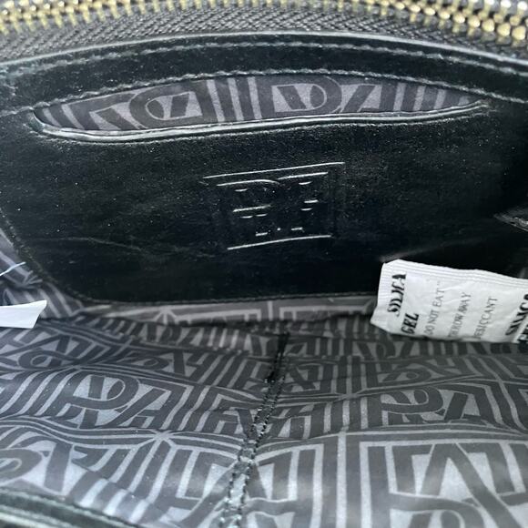 Pour la Victoire Purse Black Cream Leather Crossbody Handbag Retro Casual - Picture 9 of 14